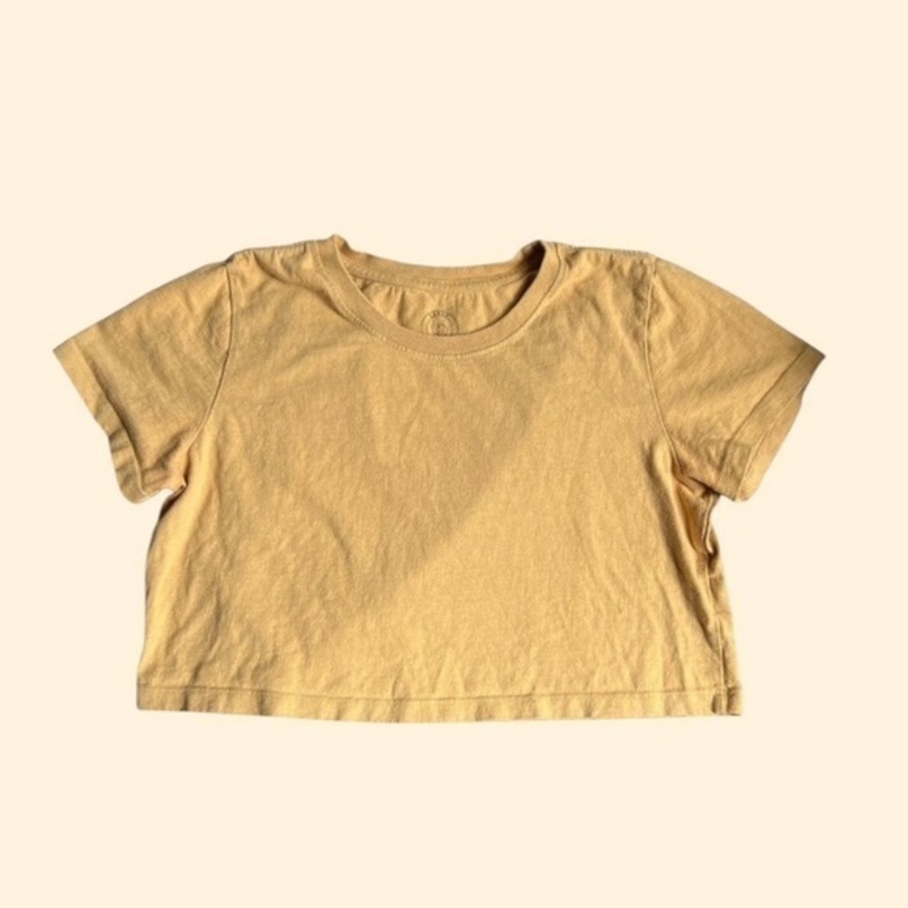 Urban Outfitters Tan Short Sleeve Crop Top